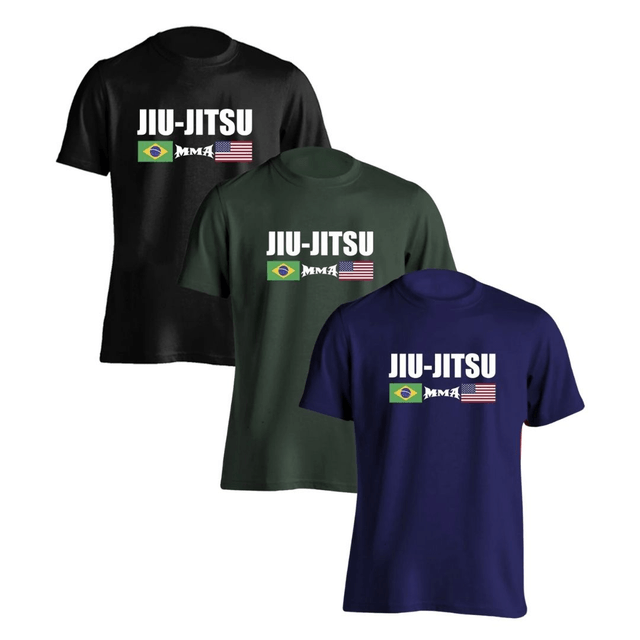 Combo Camisa Jiu Jitsu Brasil x EUA | Compre 3 e Leve 1 de Brinde  