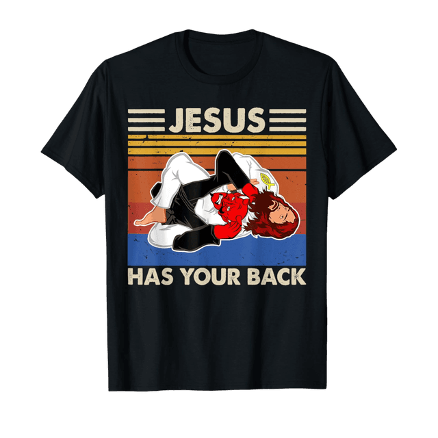 Camisa Jiu Jitsu &quot;Jesus has your back&quot; - Edição Limitada